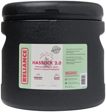 Преносим Тоалетната чиния Reliance Products Hassock 2.0, Черен, 4 литра