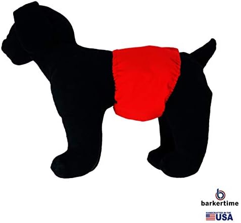 Barkertime Черешово-Червена Водоустойчив Моющаяся Превръзка на Корема, за куче, Мъжки Обвивка, XS за териториалната маркировка,