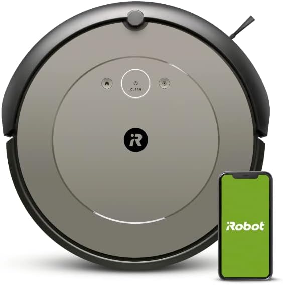 Робот-прахосмукачка iRobot Roomba i1 (1152) - Карта с интернет по Wi-Fi, работи с Google, идеален за почистване на козината на домашни любимци, килими