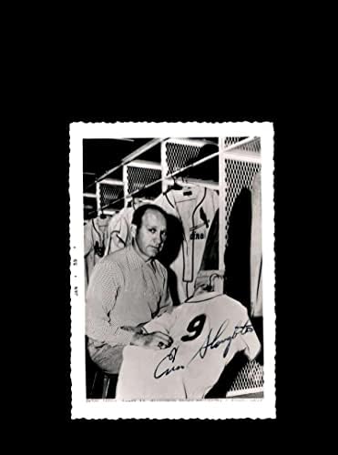Оригиналната снимка на Enos Клане JSA с Автограф Реколта 3x5 1950-те години в Сейнт Луис Кардиналс - Снимки на MLB С автограф
