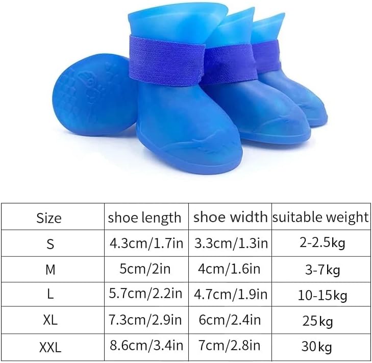 LEPSJGC Непромокаеми дождевики за домашни любимци, мини гумени ботуши за Малки, Средни и Големи Ботильонов за градинска обувки, аксесоари за домашни любимци (Цвят: сив,