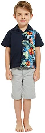 Подходяща Семейна Хавайски Облекло Luau за Мъже И Жени За Момичета и Момчета в Тъмно-син цвят Orchid Paradise