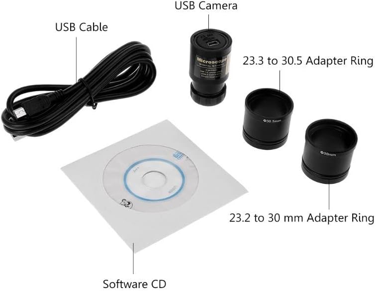 USEEV Адаптер за микроскоп 2.0 MP USB Електронен Окуляр За Микроскоп Размер на Закрепване на Камерата 23,2 мм с Кольцевыми