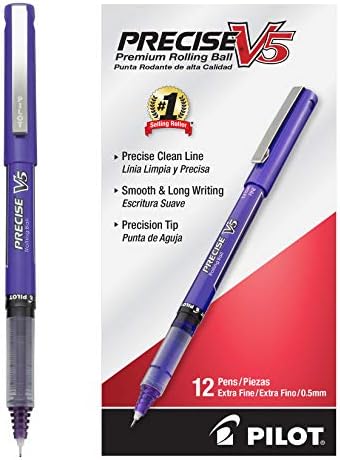 Химикалки с течни мастила PILOT Precise V5 Stick, червено мастило Extra Fine Point, 12 броя в опаковка и химикалки