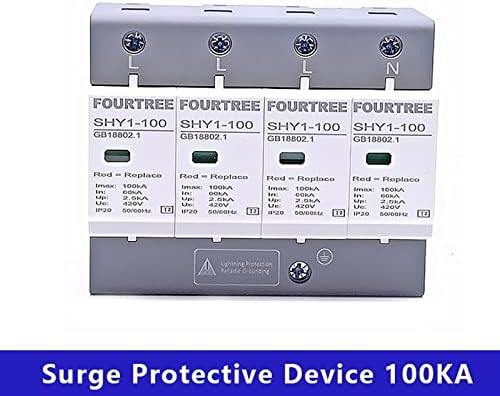 1 бр. устройство за защита от пренапрежение SPD AC 3P + N 40 ~ 80KA 60KA ~ 100KA 385 В 420 за защита от мълнии за дома (Размер: