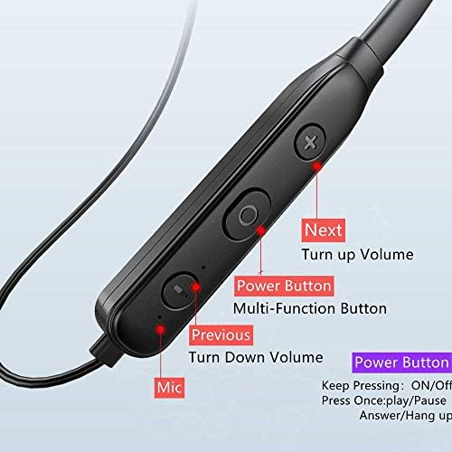 Слушалки NC Bluetooth с микрофон Hi-Fi Бас Стерео Слушалки със защита от изпотяване с микрофон Спортни слушалки, Съвместими