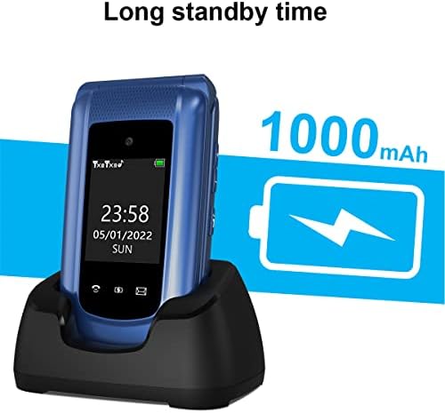 USHINING LTE 4G Отключени флип-телефон за възрастни хора с двоен режим на готовност Мобилен телефон за възрастни