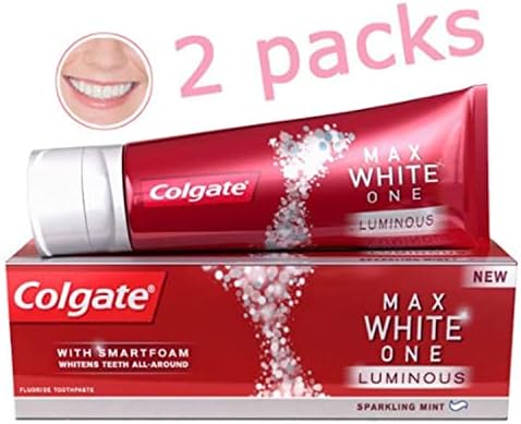 2 Опаковка на паста за зъби Colgate Maxwhite One Luminous с избелваща пяна Smartfoam