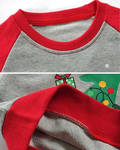 Hoody за Малки Момчета и Момичета, на Коледа Raglan с Дълъг Ръкав, тениски с образа на Санта Лосове, Върхове с Динозавър за Деца на 2-7 години