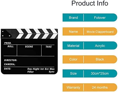 Режисьорски филм Sedremm Dry Erase Movie Clapperboard Slate за филма TV MovieCut Action Scene (10x12 инча /