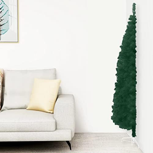 VidaXL Тънка Изкуствена Други Коледната елха с Поставка Зелен цвят 70,9