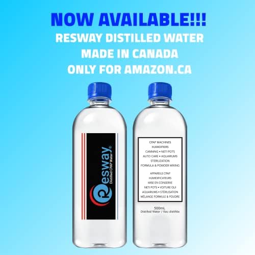 Дестилирана вода Resway | 24 опаковки 16,9 грама H2O в Пътни бутилки за Resmed, Дихателни апарати, Персонален Овлажнител