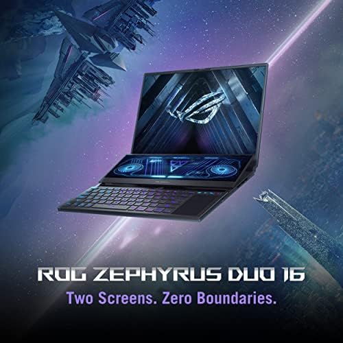 Геймърски лаптоп ASUS ROG Zephyrus Duo 16, 16-инчов дисплей ROG Мъглявина HDR QHD 16:10 с честота от 165 Hz, NVIDIA GeForce RTX 3080 Ti, AMD Ryzen 9 6900HX, 32 GB DDR5, 2 TB SSD, Windows 11 Pro, GX650RX-XS97 (обновена)