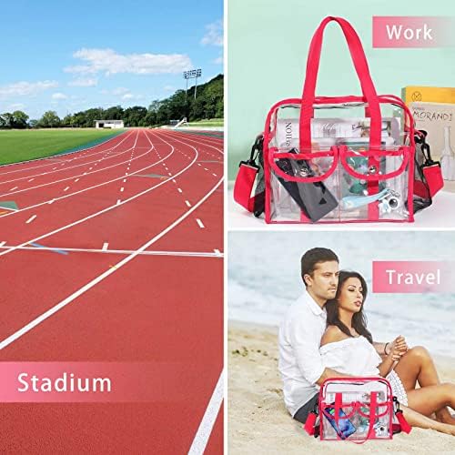 Прозрачната чанта MOFASVIGI, Одобрен Стадион, Прозрачни Водоустойчива чанта-тоут за Работа, спортни игри, Концерти,