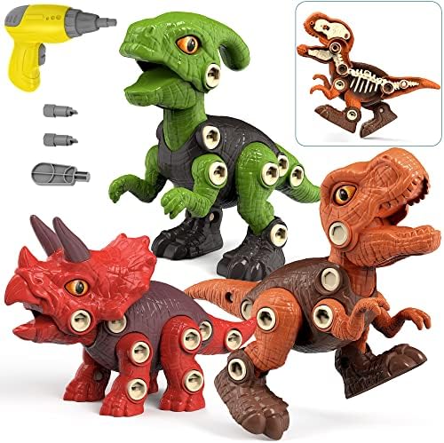 Играчки-Динозаврите Batlofty за деца 3, 4, 5, 6, 7 години, Разобранные Играчки-Динозаври с електрическа дрелью,