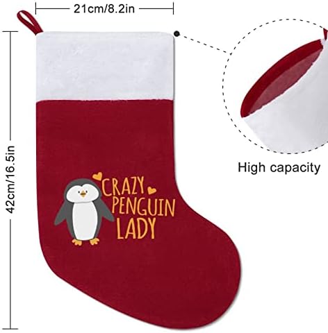 Луд Penguin Дама Коледа Отглеждане на Коледна Елха Манто Окачени Чорапи с Къси Плюшени Белезници Украса за Дома Празнични