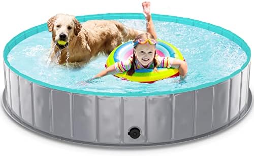 Портативен Детски Басейн за кучета lunaoo, Здрав Открит плувен басейн от PVC за Големи Малки Кучета