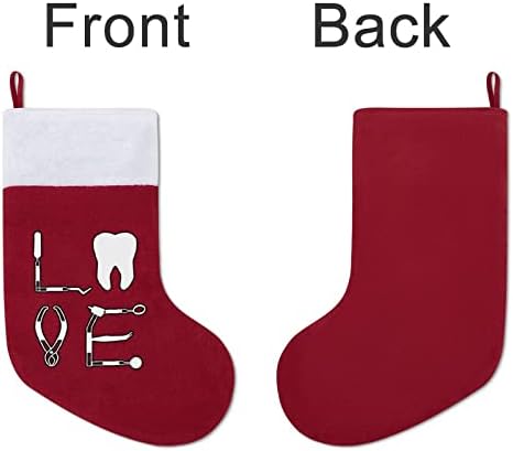 Любовта Зъб Зъболекар Стоматологични Инструменти Коледни Окачени чорапи Чорапи за Коледно Камина Празничен Начало Декор