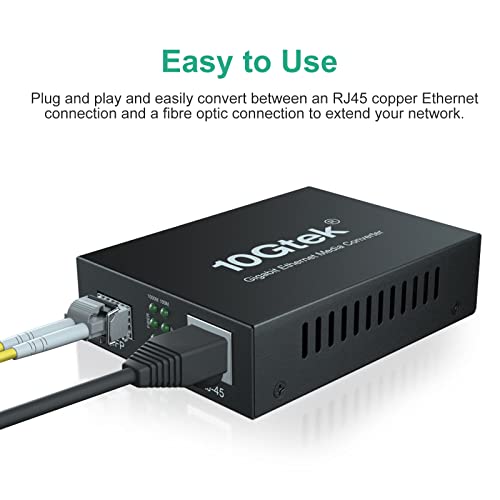 Gigabit един режим Медиаконвертер LC-влакно, Ethernet, модул SFP EX, 1310 nm, SMF, до 40 км, Медиаконвертер влакна 1.25 G мед,