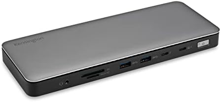 Докинг станция Kensington Thunderbolt 4, Двоен дисплей 4k / Един дисплей 8k, мощност 96 W, 2 порта HDMI 2.0, четец на SD-карти, macOS / Windows / Surface
