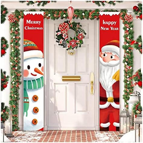 Коледна Украса PIFUDE Коледна Украса врати Весела Коледна декорация на Дома, Висящи Коледна украса на Подарък за Нова година (Цвят: Шоколад, размер: 30x180 см)