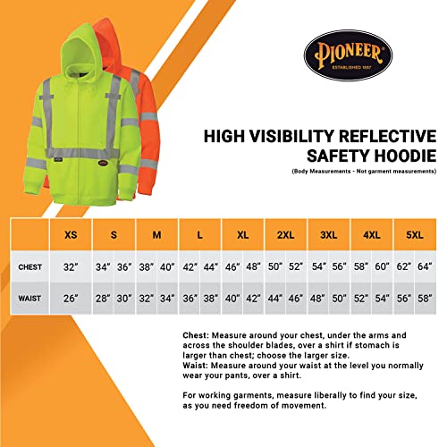 Защитно hoody Pioneer с висока видимост – Светоотражающая hoody Hi Vis, с цип, джобове - Руно от полиестер – Оранжево, жълто / Зелено