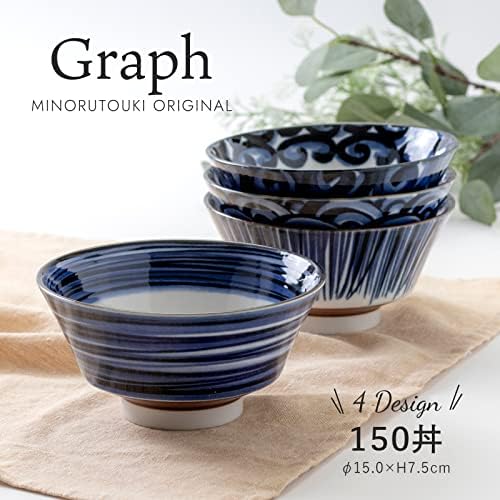 Комплект съдове за готвене Minorutouki mino Graph Bowl TOKUSA 2, φ5,91 × H277,56 см 10,71 мл Произведено в Япония