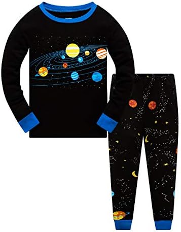 Akyzic /Комплекти пижам с Планетата за момчета, Пижами, изработени от Памук За Деца, Пижама с дълъг ръкав