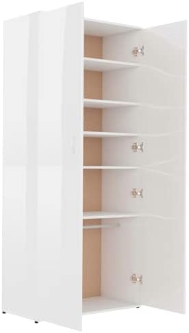 JOYALY ще Подобри декор и организацията на вашия дом с помощта на гланцов бял обувки кабинет: Мебели за съхранение и проектирана дървена конструкция за луксозният реш