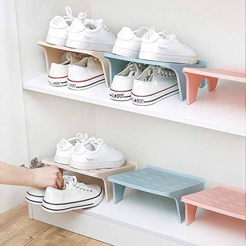 Дебели Домакински Стойка за съхранение на обувки Двойна Поставка за обувки, Пластмасови Интегрирана Проста