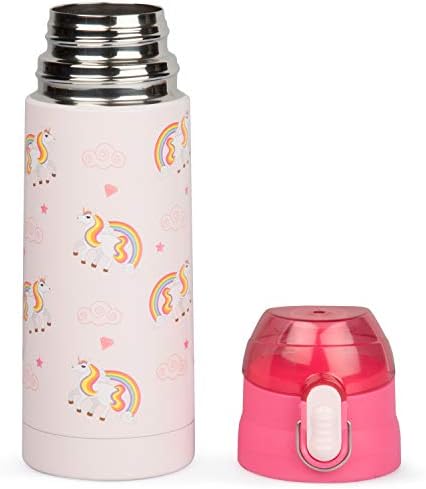 Бутилка за вода с Единорогом от неръждаема стомана Bentology на 13 грама за момичета – Лесна за използване за деца - Множество
