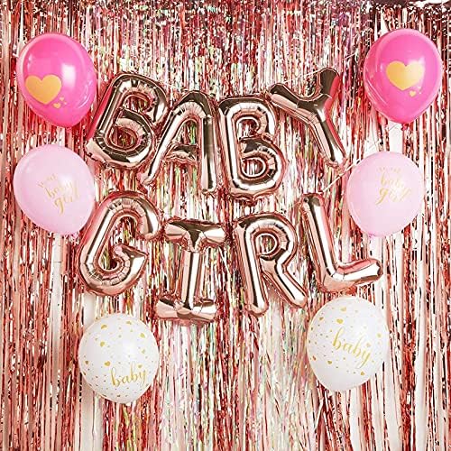 Балони от Розово злато за момичета, Украса за парти в чест на рождения Ден на детето (16 инча, 44 броя)