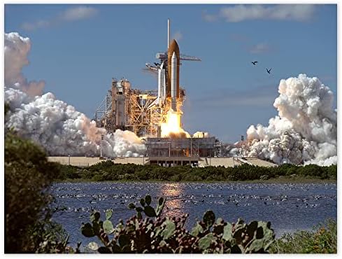 Doppelganger33 ООД НАСА STS-66 на совалката Атлантис Изстрелване на Ракети Старт 1994 Снимка Премия на Стенно Изкуство, Печат