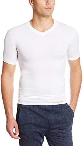 Мъжки Компресиране риза Tommie Copper Основната, с къс ръкав и V-образно деколте | UPF 50, Дишането е Основен слой за ежедневната