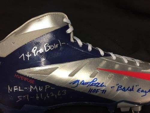Футболни обувки Nike с автограф на Ю А. Титтла HOF 71/ Белоглав орел / MVP NLF JSA - футболни Обувки, NFL