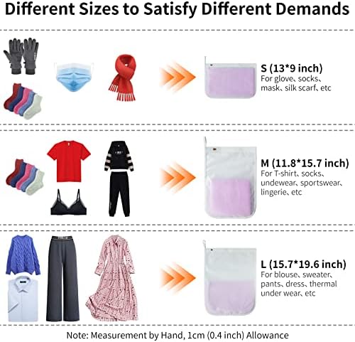 Vaadonazio 3pc L/m/s Здрави Торби за дрехи от телени мрежи За пералната машина, Мрежести Торби за дрехи За Деликатеси, Сутиени,