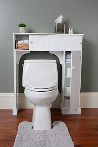 Дървена Органайзер Над тоалетка За съхранение на вещите - Бял
