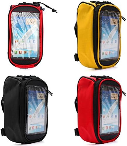 Abaodam 3 бр. Водоустойчива Чанта на Рамката, чанта за цикъл на тръбата с много чувствителен Сензорен екран, Многофункционална чанта за смартфони до 5.5 инча (жълт)