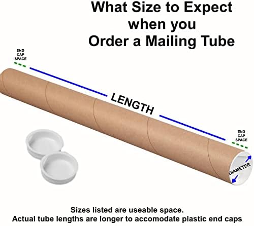 Пощенски тръби с капаци, полезна дължина 3 x 18 инча (3 опаковки) | Tubeequeen™
