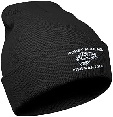 Бродирана Женска бейзболна шапка Want Me Fish Fear Me/Шапки-Бини с Бродерия за Мъже И Жени, Забавни са Идеални Подаръци за Риболов, Подаръци, Черен
