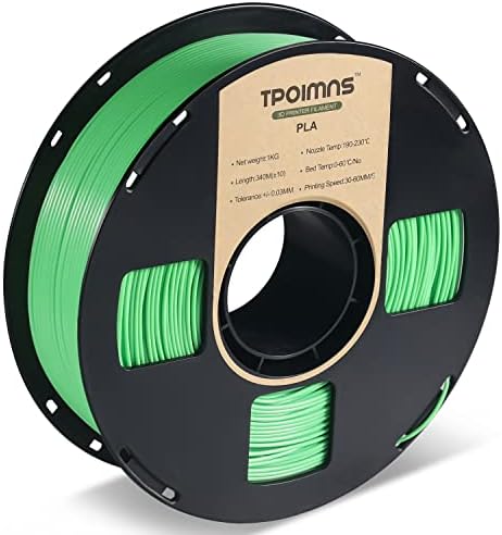 Конци TPOIMNS PLA 1,75 мм, Конец за 3D-принтер Army Green PLA, бобини с тегло 1 кг (2,2 кг), точност +/- 0,03 mm, се използва
