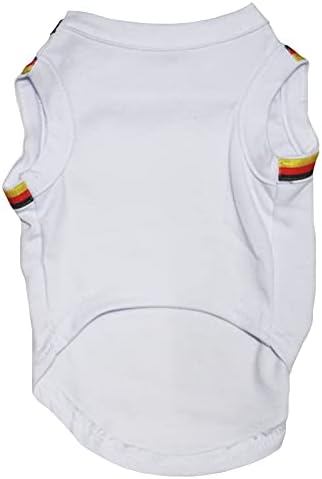 Тениска за кученца Petitebella Plain Germany (Бял/Флаг, XX-Large)