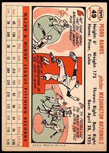 1956 Топпс 49 от Педро Рамос Вашингтон Сенатърс (Бейзболна картичка) VG/БИВШ Сенатърс