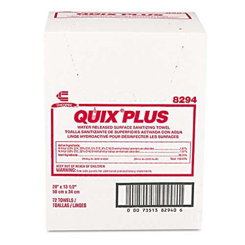 Кърпи за дезинфекция на Chix 8294 Quix Plus 13 1/2 X 20 Розови 72/ Кутия
