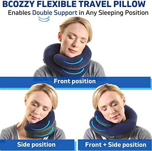 Възглавница за пътуване с двойна подкрепа на врата BCOZZY, 3 ергономичност градинарски начина за подкрепа на врата, главата и брадичката По време на сън в изправено по?