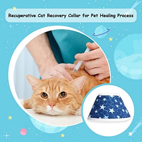 Регенериращ конус за котки Homelifthub След операция за прекратяване на облизывания и чесане на главата-Star Cat Cone-Предотвратява повторни инфекции (L (шия: 4,9-9,8 инча))