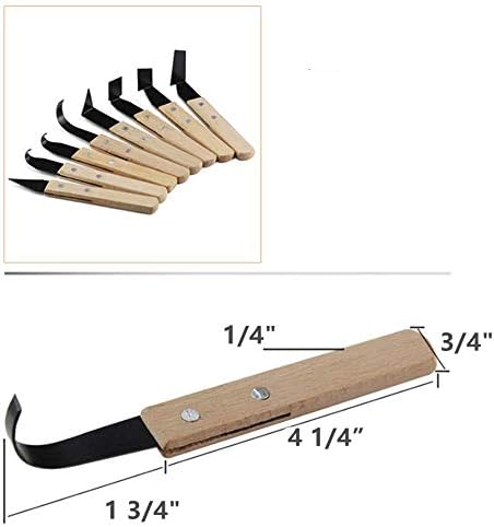 8 Опаковки керамични инструменти - Гравиране Ножове от неръждаема стомана със солидна дървена дръжка - Фаянс Ръчни инструменти