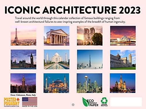 Календар на Религиозната архитектура на 2023 година Месечните Стенни Календари Списък с Известните забележителности