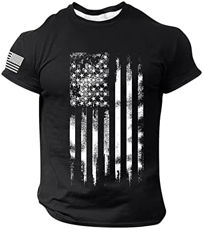 Тениска с американския флаг, Голяма и Висока, 4 юли, с Надпис Американски флаг, Тениска с Патриотичен Орел, Спортна Мускулна