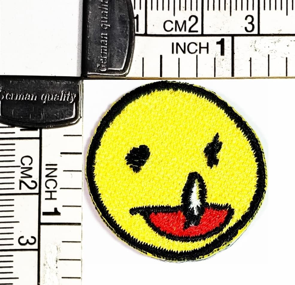 Салфетки Плюс 3шт. Мини-Жълтата усмивка със сълзи карикатура мода кръпка жълто лице стикер занаят петна САМ апликация